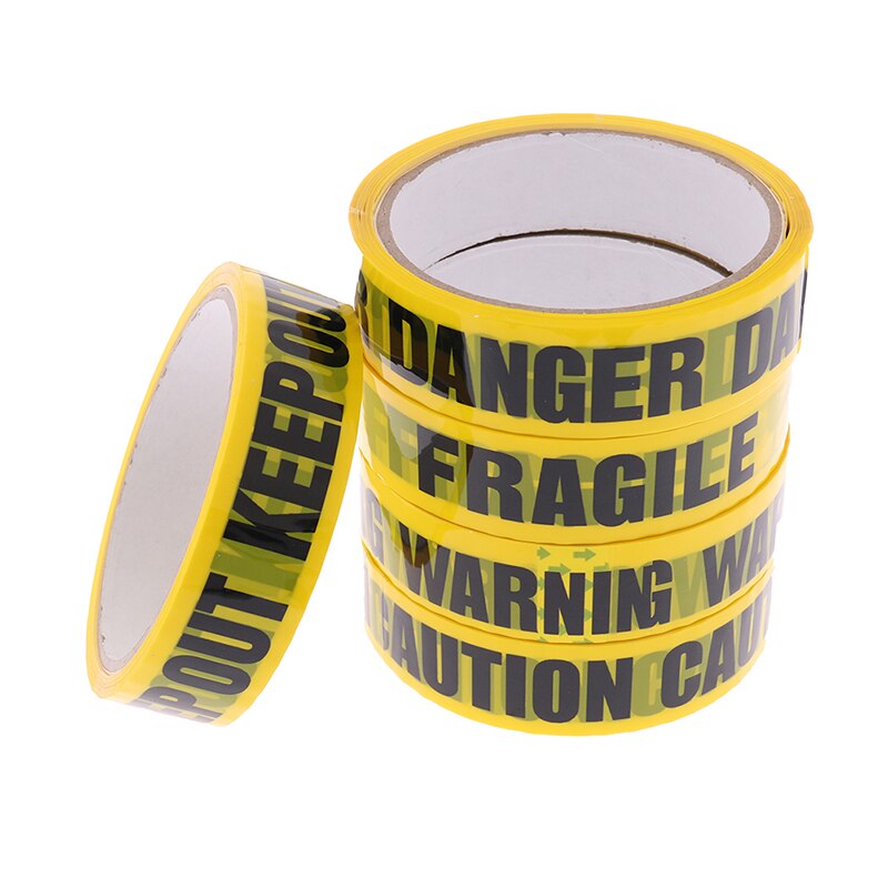 1Roll Waarschuwing Tape Gevaar Voorzichtigheid Kwetsbaar Barrière Herinneren Werk Veiligheid Plakband Diy Sticker