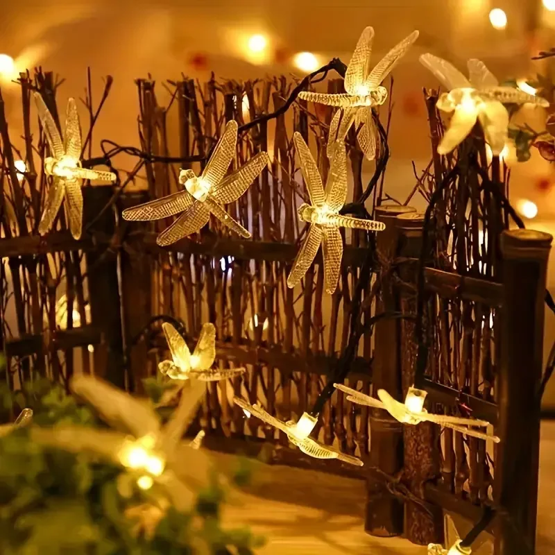 Solar LED Dragonfly Fairy Lichtslingers 8 Modi Waterdichte Outdoor Tuin Landschap Lamp voor Gazon, Kerstmis, Bruiloft Decor