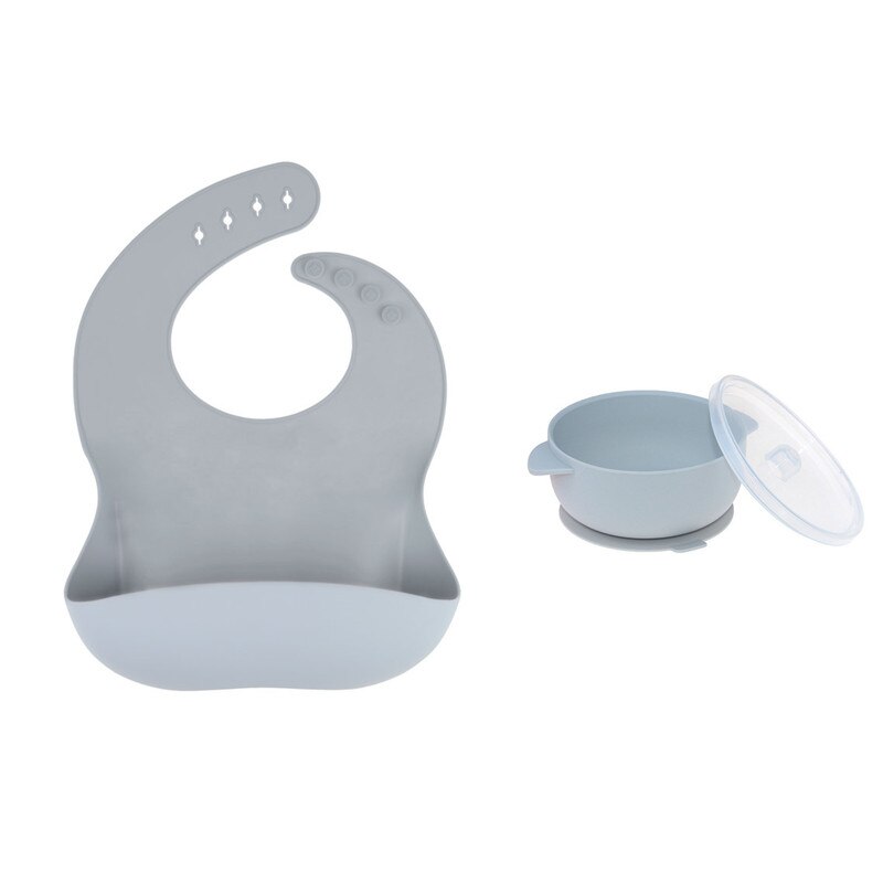 Baby Feeding Bowl Silicone Tableware for Kids Suction Bowl Baby Plate BPA Free Silicone Kids Toddler Assist: gray 2