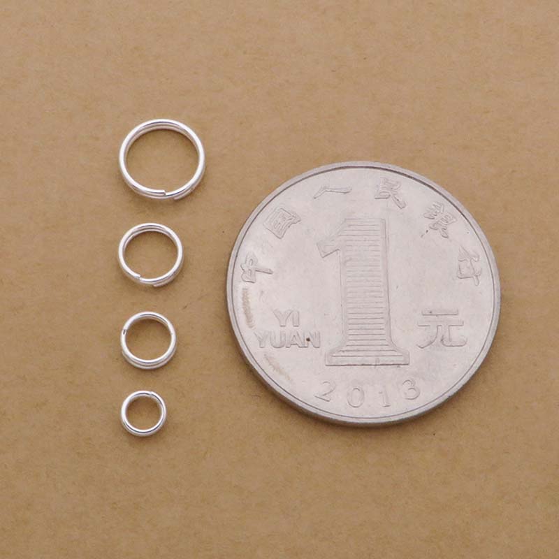 10 Stuks Echte Pure Solid 925 Sterling Zilveren Dubbele Open Jump Rings Split Ring Voor Maken Sleutelhangers Sieraden Bevindingen accessoires