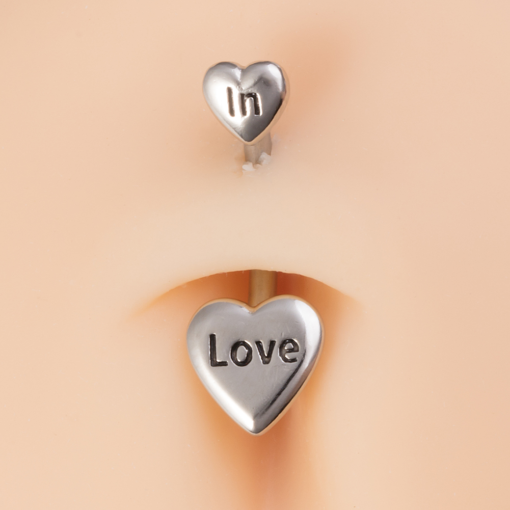 , barra para Piercing en forma de corazón de amor para mujer, anillo para Ombligo de acero quirúrgico Sexy, pendientes para Piercing Nombril, joyería