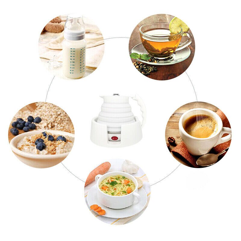 12V/24V 450Ml Portable Travel Foldable Camping Electric Water Kettle-Car Folding Heating Cup Coffee/Tea/Milk Pot