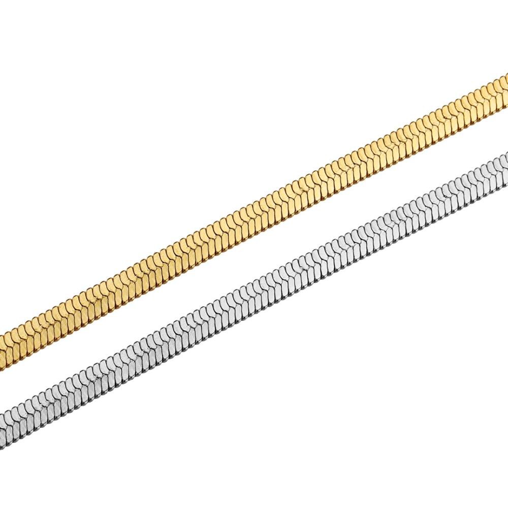 Frauen Halsband Klinge Halskette 316L Edelstahl Schmuck Gold Gefüllt 6,2 MM Schlange Kette