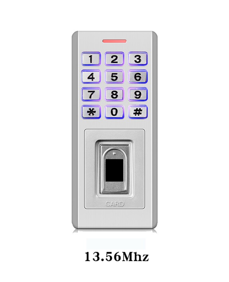 Backlight Semiconductor Fingerprint Metal Keypad IP68 Waterproof RFID access control system support Finger+RFID+Password: KF5 IC 13.56Mhz