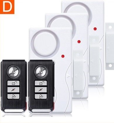 Darho Remote Control Open Closed ABS Door Sensor Wireless Home for Alarm System Alerts Window Magnetic Security Detector: D