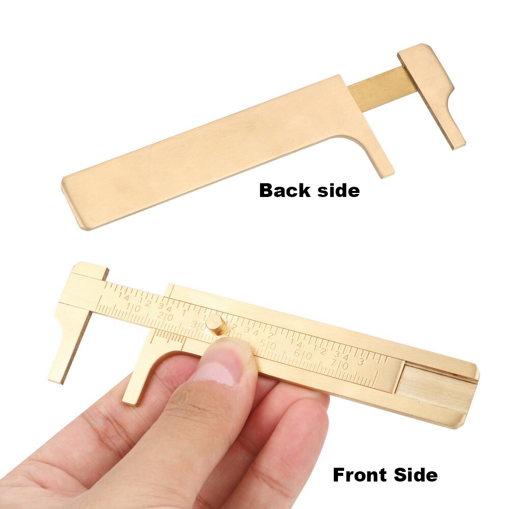 NICEYARD Mini Sliding DIY Vernier Caliper Micrometer Pocket Size Brass Sliding Gauge Ruler 80mm/3.15" Precision Measurement Tool