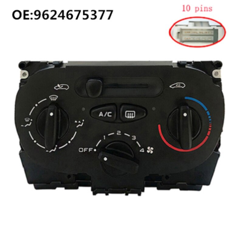 Air AC Heater Panel Climate Control Switch for Peugeot 206 207 307 C2 Citroen Picasso 9624675377 X666633H