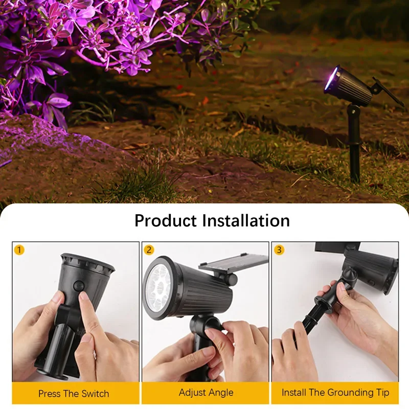 9-LED-zonne-spots buiten IP65 waterdichte helderheid verstelbare spotlicht tuin achtertuin oprit patio decorlamp