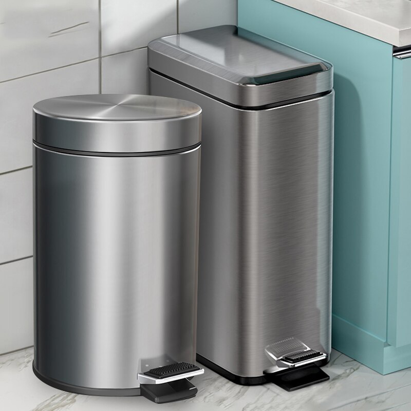 Stainless Steel Kitchen Trash Can Kitchen Garbage Bin Large Capacity Narrow Slit Recycling Trash Can with Lid