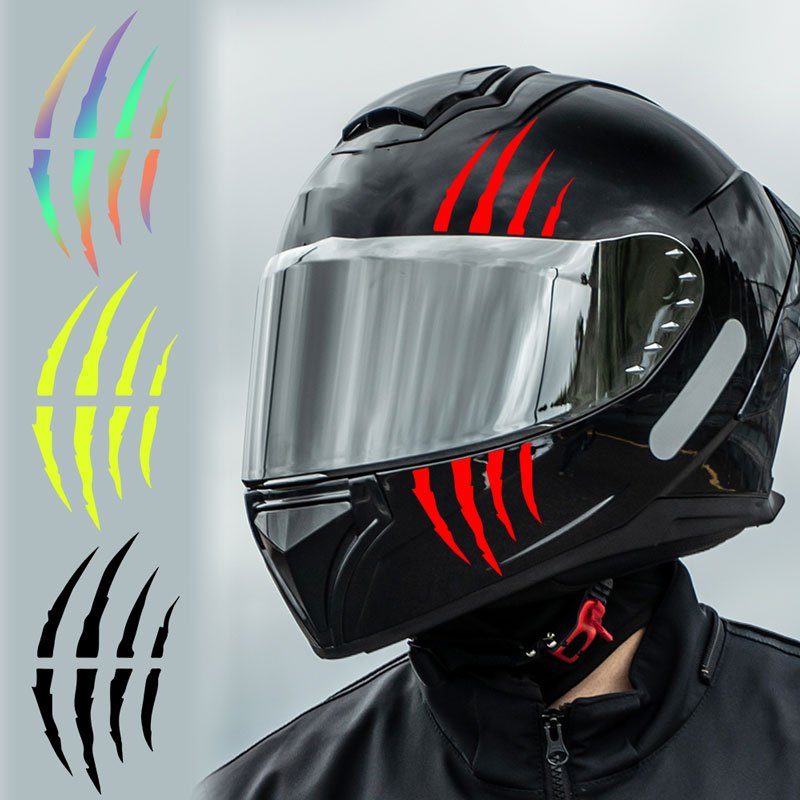 Pegatinas para casco de motocicleta, calcomanías creativas de vinilo con arañazos de garra de monstruo, impermeables, bricolaje, tanque de combustible de motocicleta, decoración corporal para Scooter