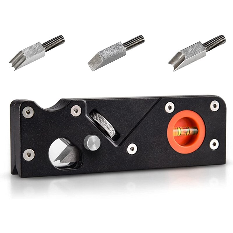 Chamfer Plane With 3 Cutter Heads,Woodworking Hand Planer For Quick Edge Planing And Radian Corner Plane Trimming.