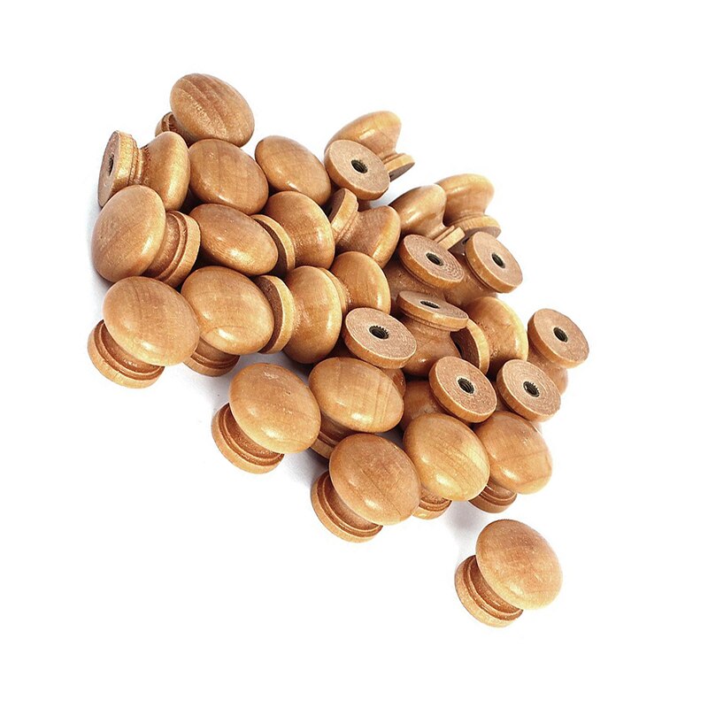 30 pcs furniture drawer door cabinet wood round knob pull handle