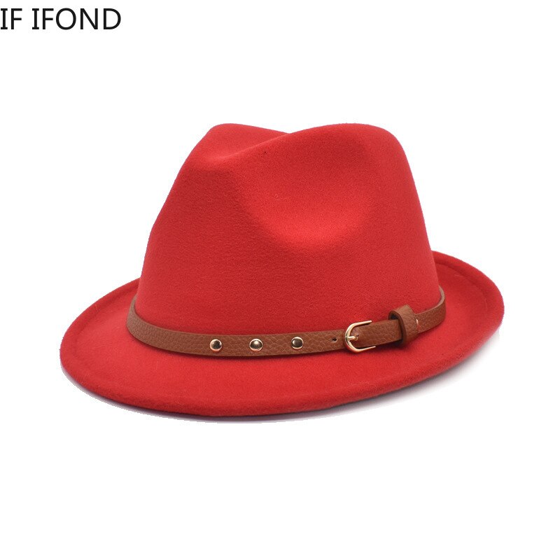 Casquette de Jazz pour homme, chapeau solide, Vintage, en feutre, collection automne et hiver