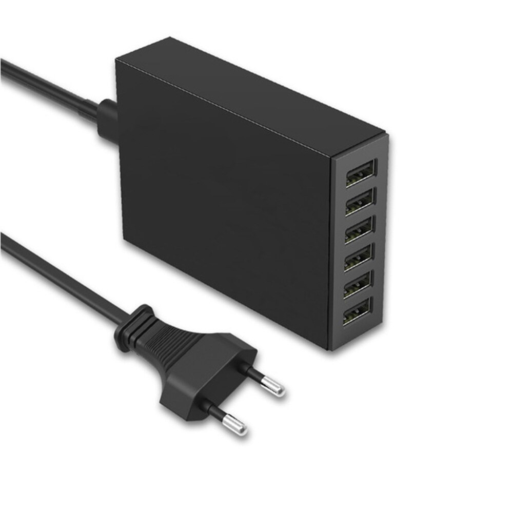 ILEPO-cargador de pared Universal para teléfono móvil, dispositivo de carga rápida con 6 puertos USB, HUB Multi USB QC 3,0, 60W, para iPhone 12: White / EU plug