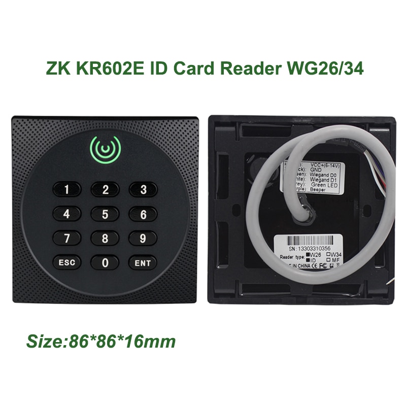 ZK KR600 Access Control RFID Card Reader 125Khz Proximity Card Reader Waterproof Wiegand 26 34 Reader For Access Control System