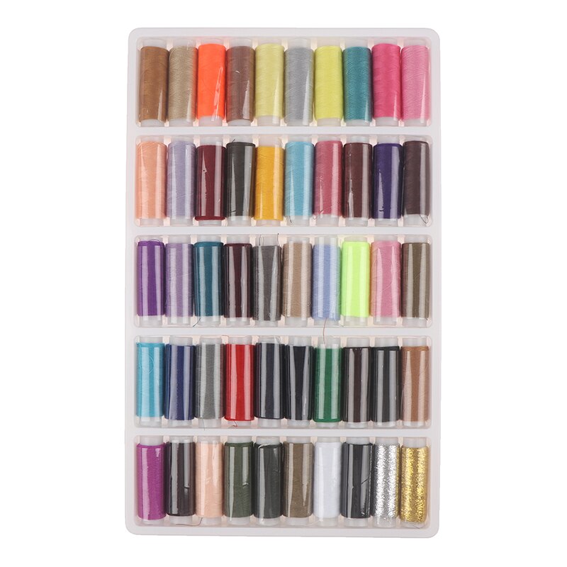50Pcs/box Colorful Sewing Thread Home Sewing Kit for Machine Thread Hand DIY Sewing Thread Kit: Default Title