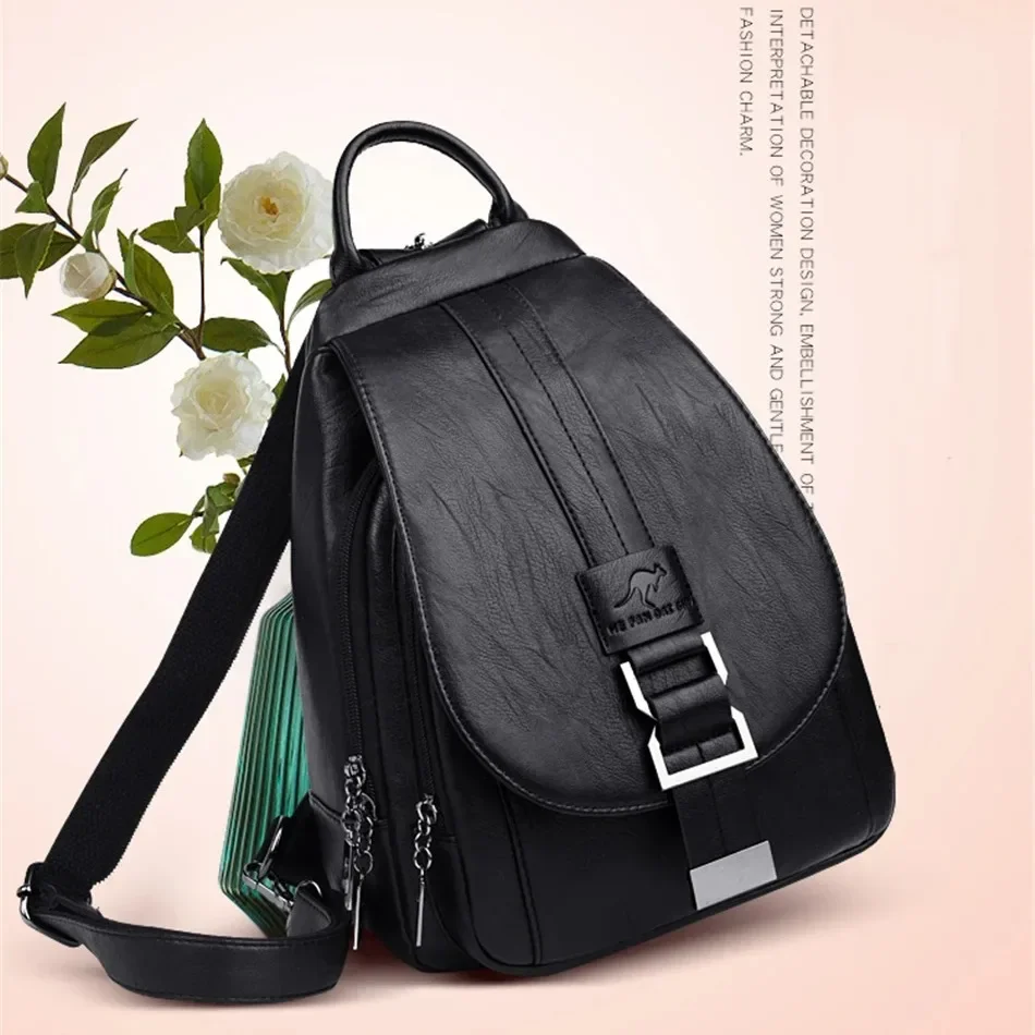 Multifunctionele dames leren rugzakken Vintage rugzak voor tienermeisjes Schoolborsttas Reisrugzak Dames Sac Back Pack