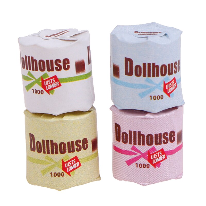 2 stücke 1/12 Skala Puppenhaus Miniatur Mini Gewebe Papier Rolle Badezimmer Dekor Zubehör
