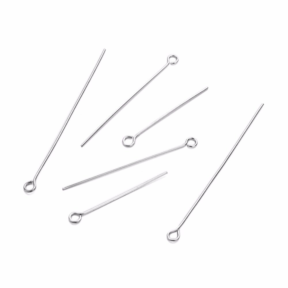 100pcs/set 20/30/40/50/60/70mm Stahl Doppel Auge Pin ohrringe Charme Stecker Stange Für DIY Schmuck Machen Ohrringe Stecker Pins