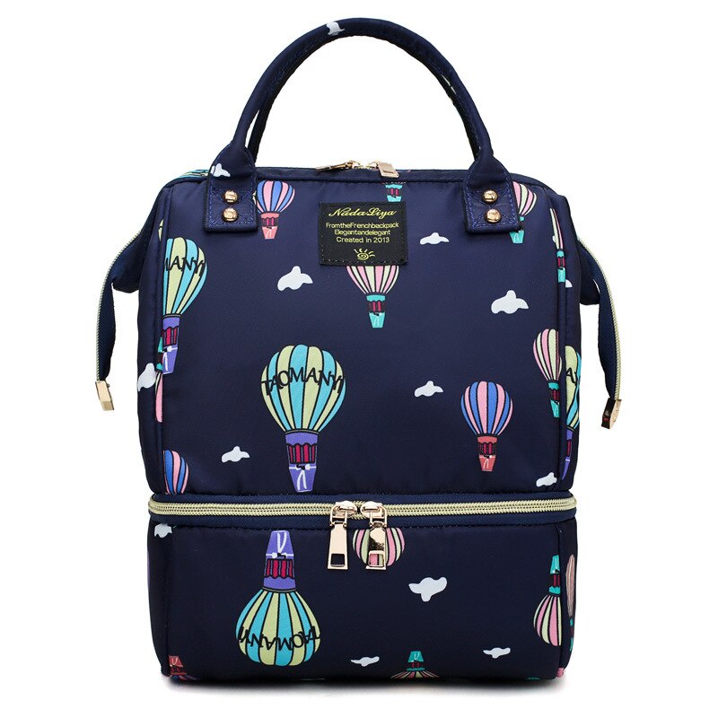 Luiertas mummie zwangerschapstas voor babyspullen kleine beer waterdichte kinderwagen organizer baby luier verschonen rugzak voor mama: Blauwe ballon -ti168a