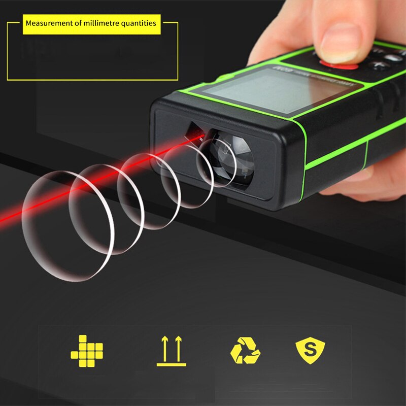 -40M Meter Range Finder Measure Handheld Digital Distance Area Volume With Bubble Level Measure Tool