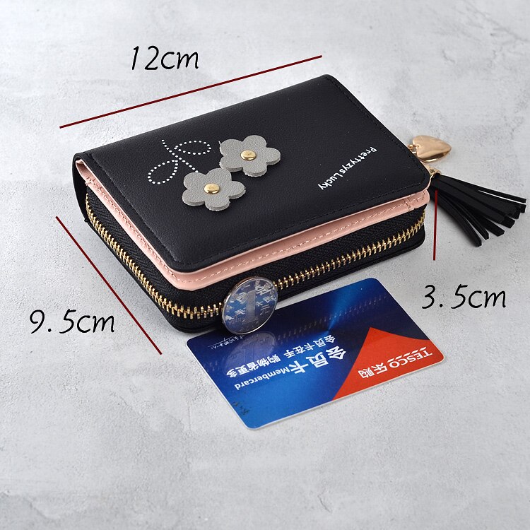 Women Wallets Brand Candy Colors Lady Purses Flower Clutch Zipper Coin Purse Wallet Cards ID Bag Woman Moneybag