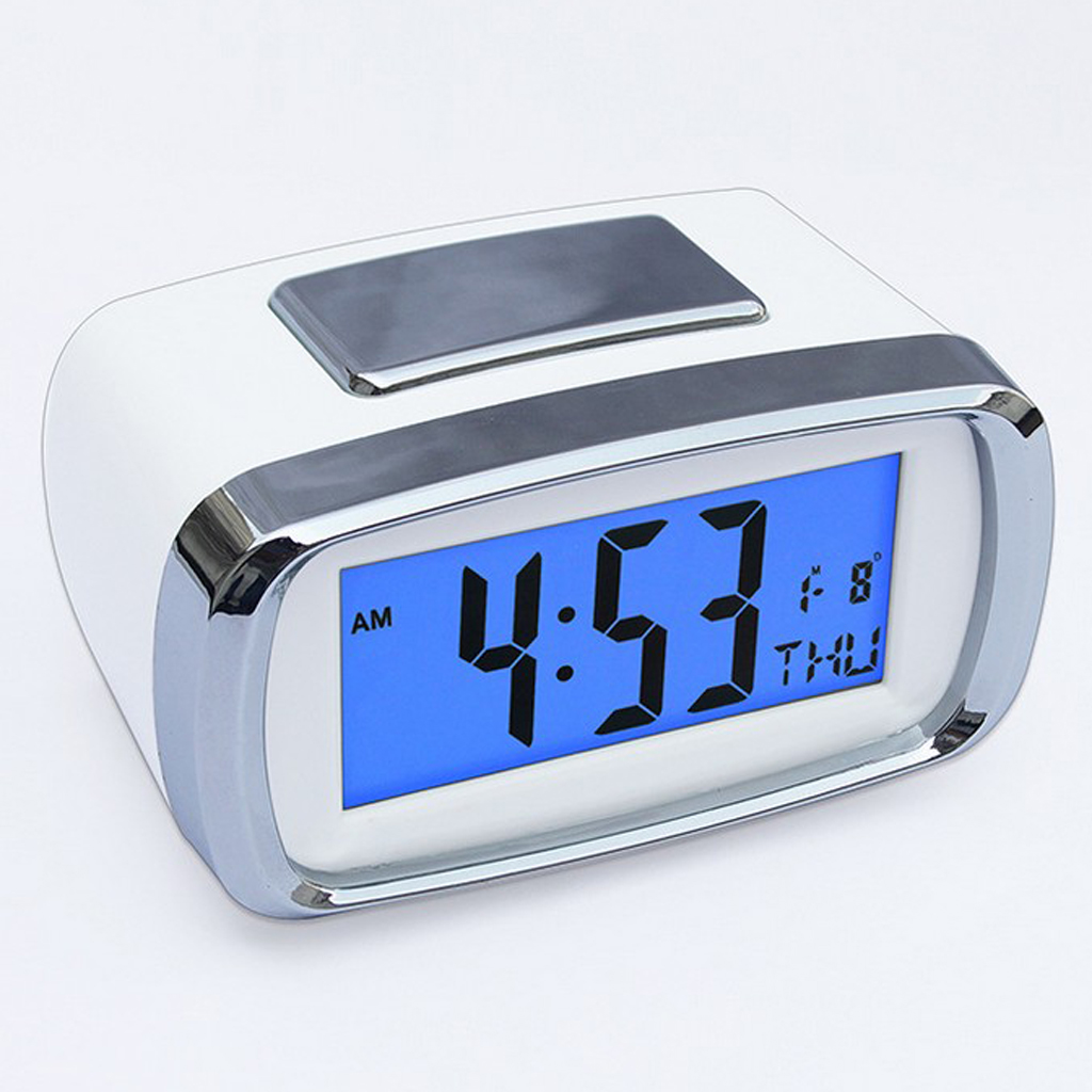 Smart Nightlight Alarm Clock Bedside Desk Table Electronic Clock Battery Operated Mute Luminous Alarm Clock