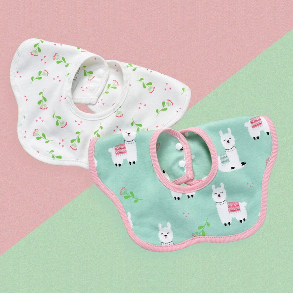 Insular Cartoon Print Baby Slabbetjes 360 Graden Draaibare Bandana Bib Waterdicht Eenvoudig Te Reinigen Speeksel Handdoeken Baby Kant Burp Doek: Alpaca