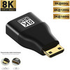HDMI 2.1 Adapter 90 Graden 270 Graden HDMI Man-vrouw 8K 60Hz 4K 120Hz 48Gbps HDR Video voor Laptop HD TV Projector Adapter: GRIJS / 1.5m