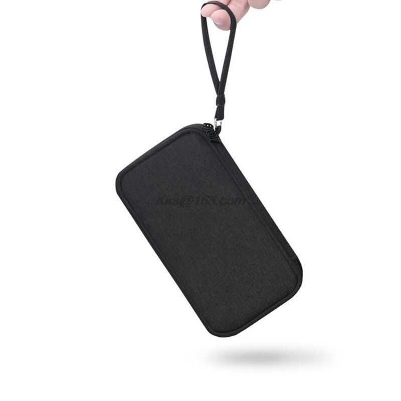 Travel Portable Durable Polyester Power Bank Pouch Storage Bag Protective Carrying Case Pack for Earphone Cell Phones Data Cable: black