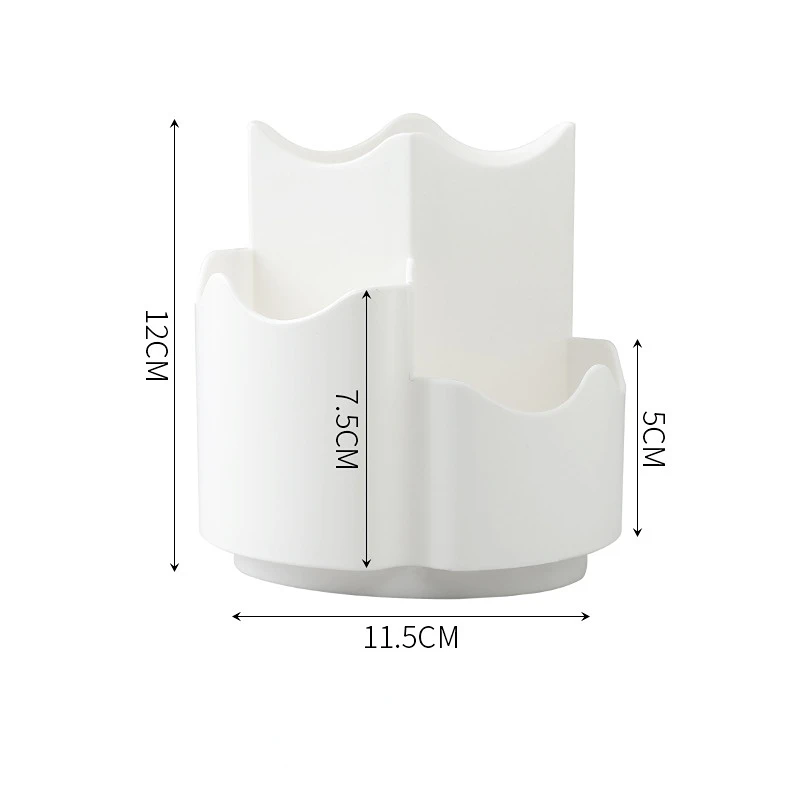 Ferris Wheel 360° Rotating Pen Holder Large Capacity Cute Pencil Storage Box Desktop Organizer School Office Stationery: WHITE
