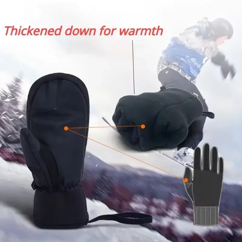 Winterskihandschoenen Waterdicht Snowboarden Touchscreen Thermische Dikke Sneeuwhandschoenen Heren Dames Sneeuwscooter Warme Wanten