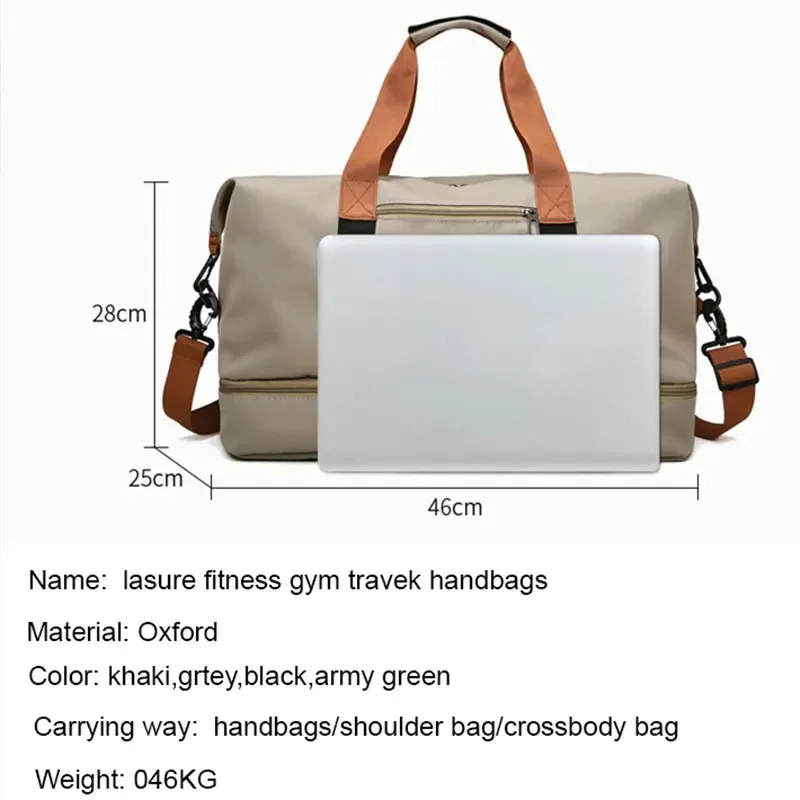 Reistas Heren Dames Handbagage met grote capaciteit Droog-nat Scheiding Sport Fitnesstas Reispakket voor korte afstanden