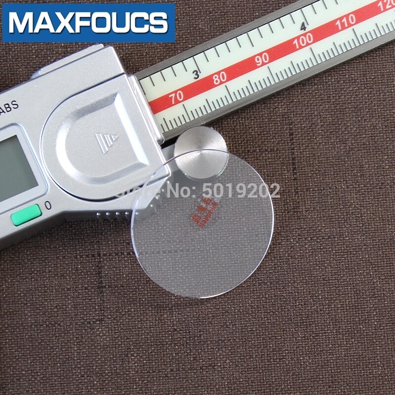 Klocka safirglas tjockt 2.0mm platt 20 - 29.5mm anti repa runt transparent kristallglas för klocka reparation