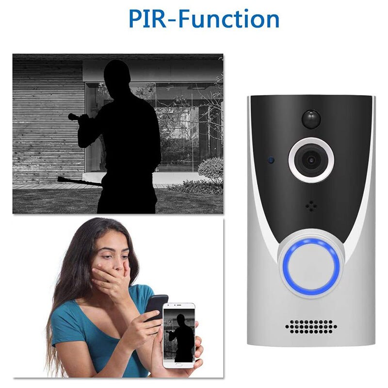 Hd Draadloze Wifi Smart Video Intercom Deurbel Camera Visuele Intercom Ip Deurbel Pir Bewegingsdetectie Deurbel Zilver