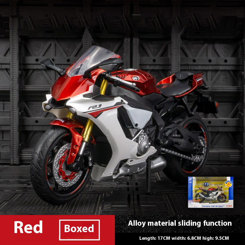 Accessori divertenti per la consolle centrale dell'auto, fantastici ornamenti da scrivania, decorazioni squisite in auto, modelli in lega di motociclette: Rosso