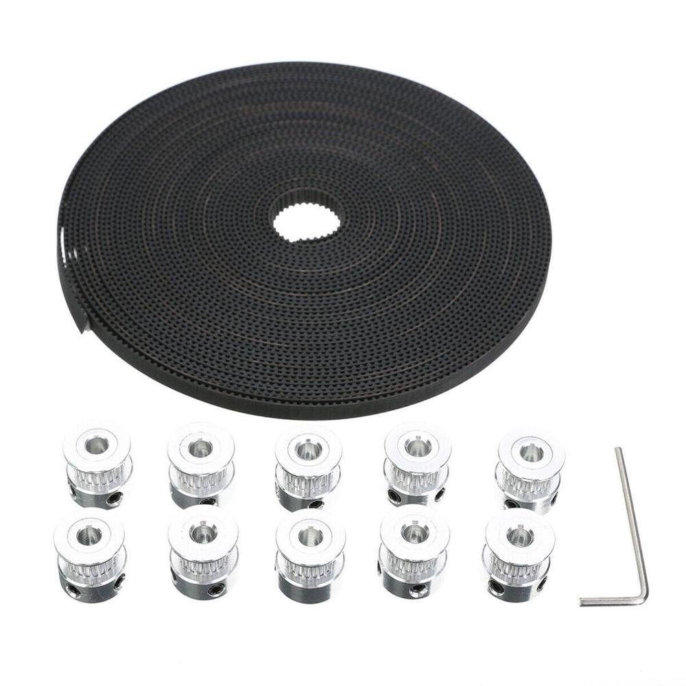 Correa dentada de 10M GT2 + 10 poleas de engranajes para impresora RepRap 3D cinturones CNC 7mm accesorios de polea