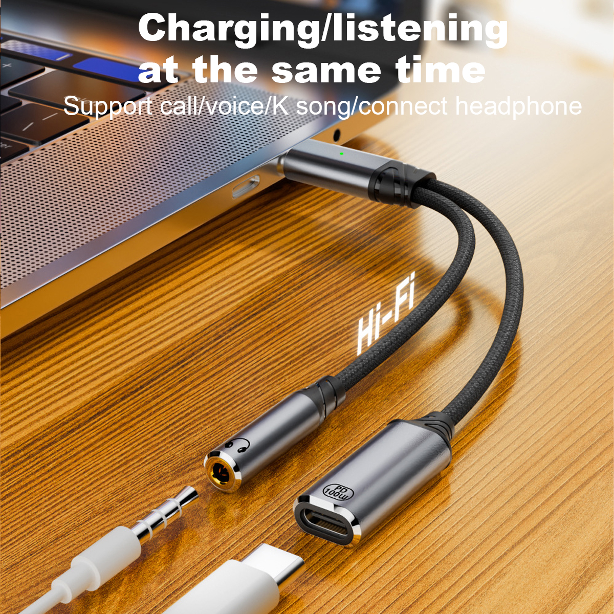 ANKNDO USB tipo C a conector hembra de 3,5mm adaptador de auriculares USB C a Aux Cable adaptador de Audio Compatible con cargador rápido