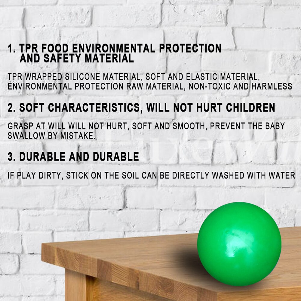 Fluorescent Sticky Wall Ball Sticky Target Ball Decompression Toy Kids 4.5cm Squeeze Relief Anti-stress Kids Funny #E1