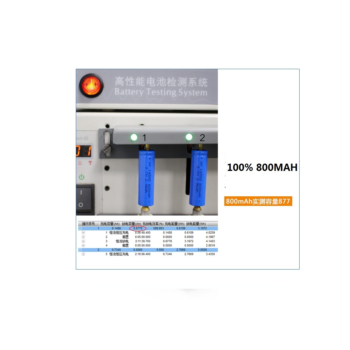 ICR14500 14500 800 mAh 3,7 V akumulatory litowo-jonowe latarka LED bateria płaska górna