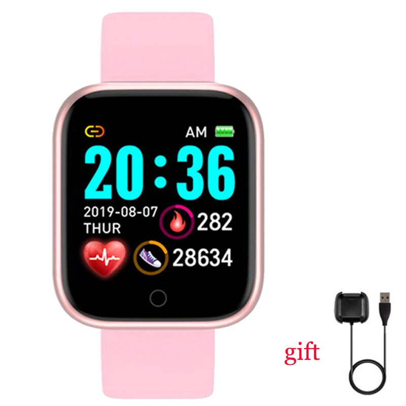 Smart Uhr P6 Frauen Blutdruck Monitor Fitness Tracker Sport Bluetooth Smartwatch D20 Pro Uhr für xiaomi apple PK i5: D20Pro Pink