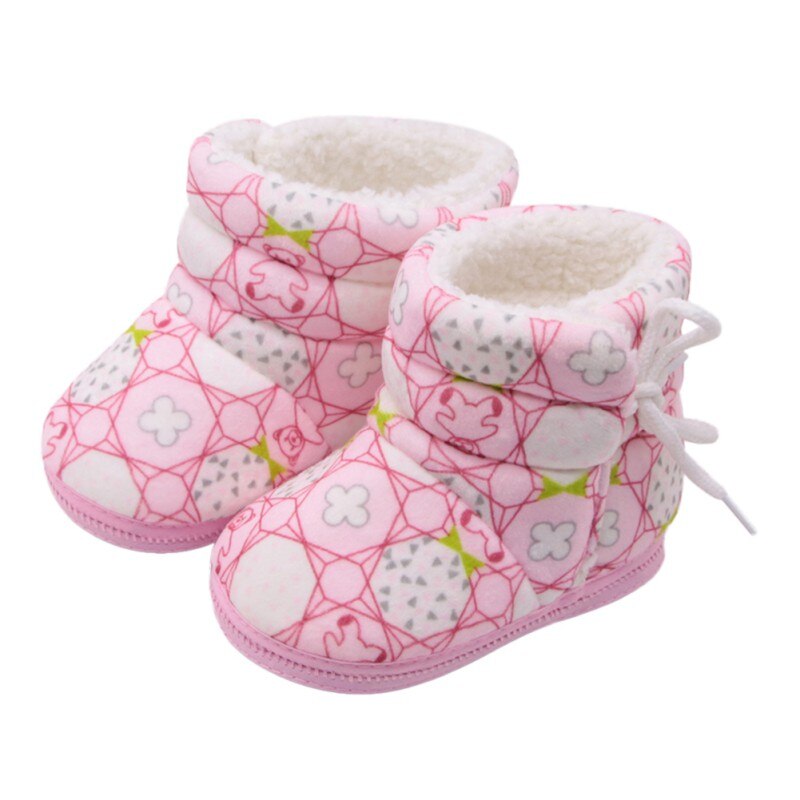 Winterborn Baby Stiefel Drucken Erste Wanderer Baby Jungen Mädchen Pelz Schnee Komfort Warme Stiefel: 3P
