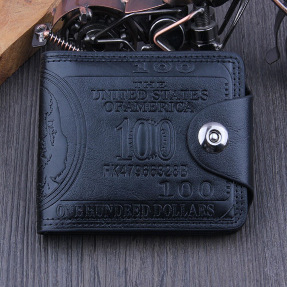 Carteiras masculinas de couro 30 #, bolsa marrom com dobra dupla para cartão de crédito, carteira de foto. homens: B