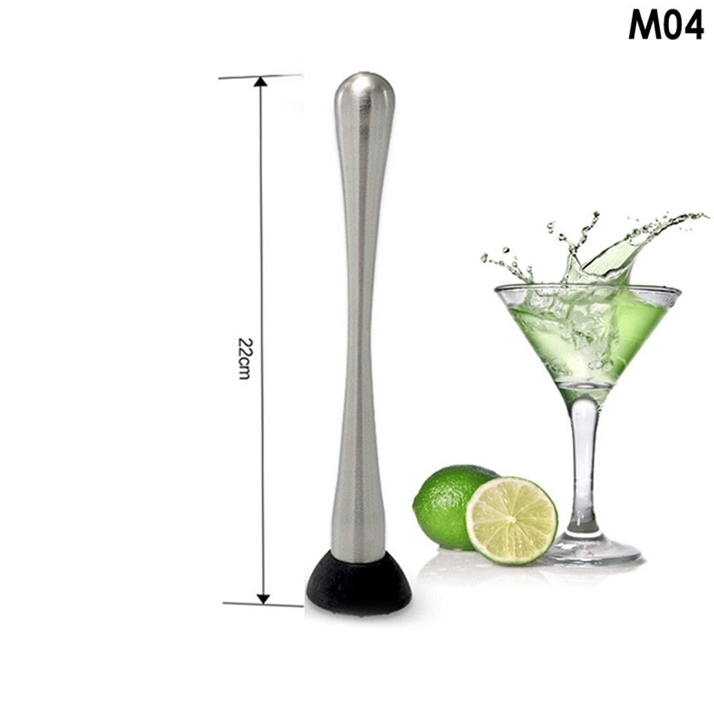 Rvs Muddler Cocktail Muddler Bar Tool Ice Fruit Stamper: M04