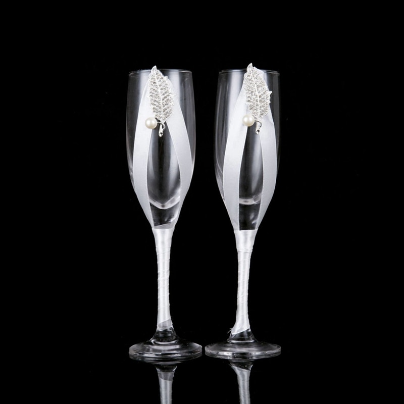 Set van 2pc/ champagneglazen voor bruid en bruidegom, set van bekers en toastbekers voor bruiloften en feesten