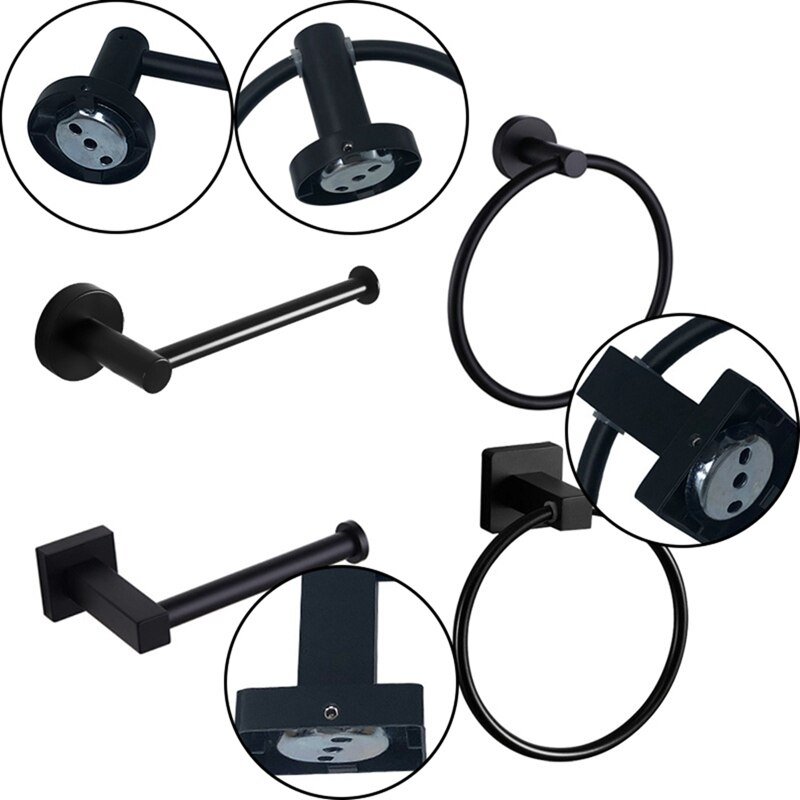 Moderne handdoekringen van roestvrij staal, handdoekhouder, ronde handdoekhouder voor aan de muur, badkameraccessoires, hardware