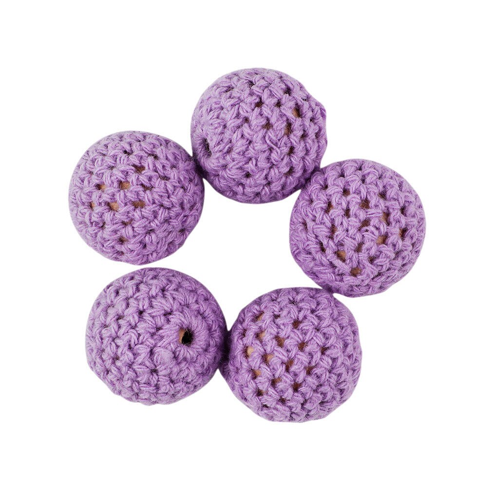 10 stücke holz Häkeln Perlen Ungiftig DIY Baby Zahnen Schmuck Halskette Anhänger Baby Beißring Spielzeug Natürliche Holz Perlen 20MM: 18