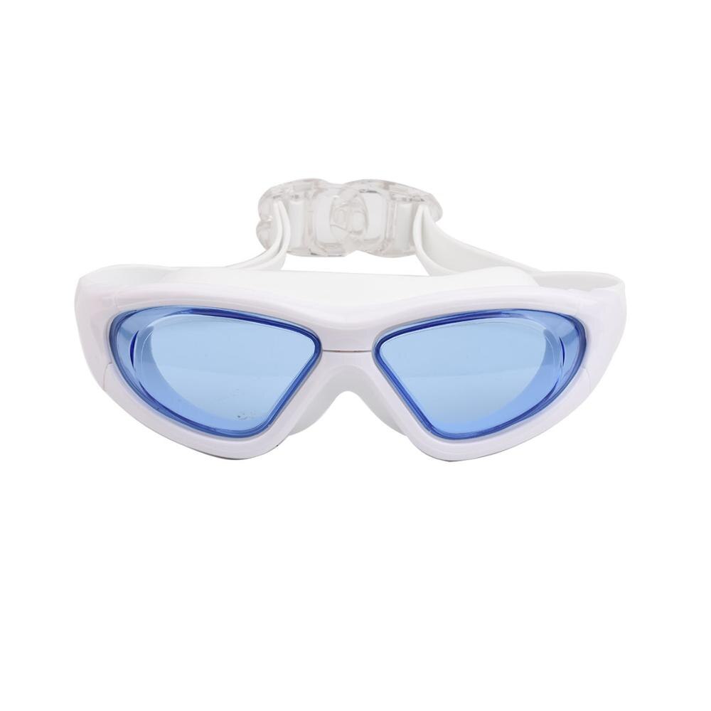 Adults Swimming Goggles Myopia Prescription Mask Women Men Big Anti-Fog Pool Water Swim Eyewear Diving Glasses: white