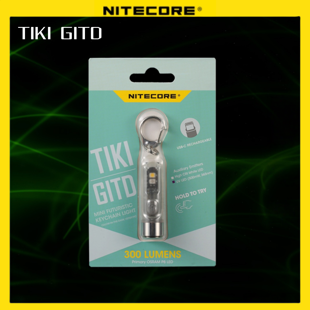 Original nitecore tiki gitd lanterna chaveiro luz mini luz noturna edc lanterna tocha luz de trabalho bolso tocha luminosa