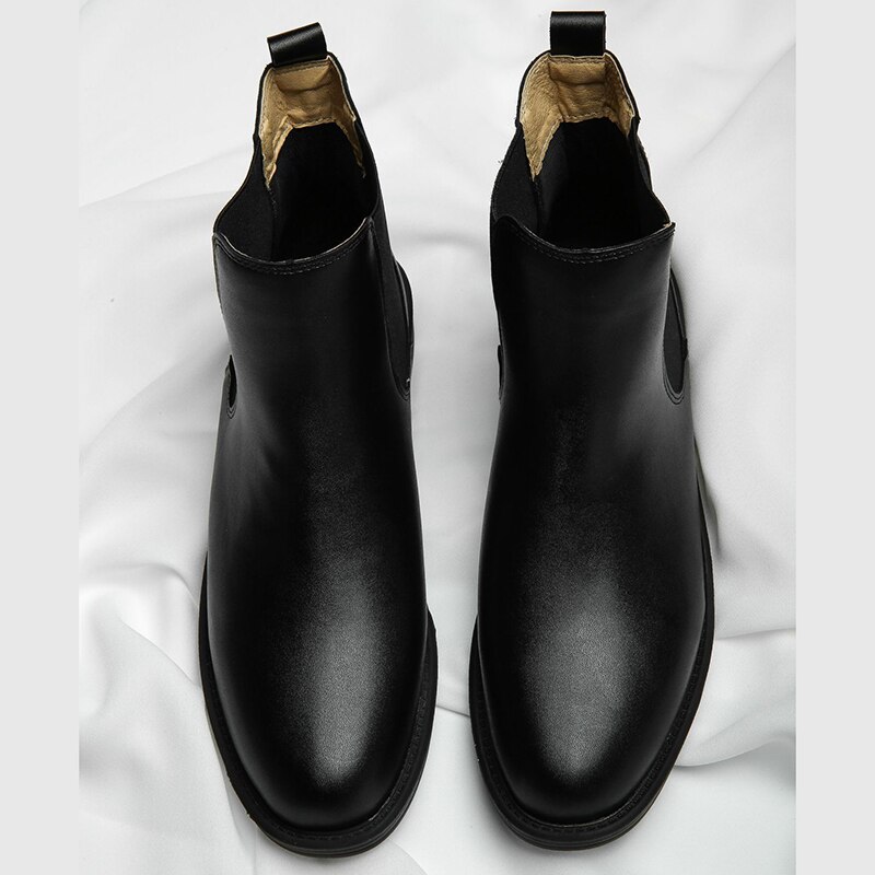 Britse beroemdheid microvezel leren chelsea boots dames stretchband platte winter enkellaarsjes schoenen dames korte pluche laarzen